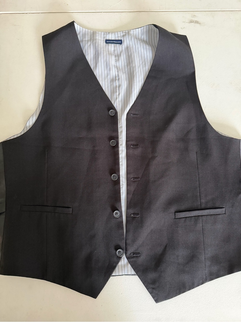 Stafford Men's Black Dress Vest with Notch Hem